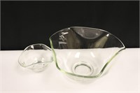 2pc Glass Bowls, "B" Monogram