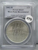 2002-W West Point bicentennial silver dollar -
