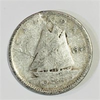 Silver 1944 Canada 10 Cent Coin