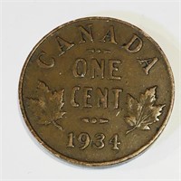 1934 Canada One Cent Coin