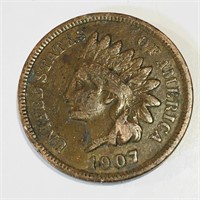 1907 United States Indian Head Penny Coin