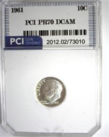 1961 Dime PR70 DCAM LISTS $5750