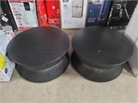 Black Finish Round End Tables