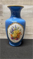 Large Franklin Mint Vase Autumn Flowers 10.25" Tal