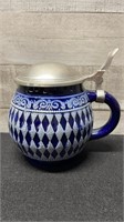 Unique Blue/ White Beer Tankard Marked DBGM Made I