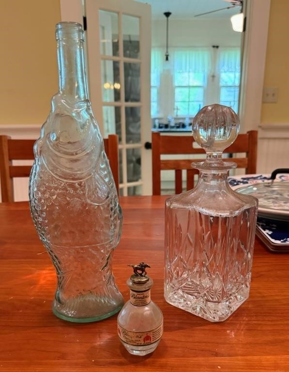 Fish & Crystal decanters, Blanton’s bottle
