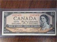 1954 Canada $50 Banknote.
