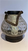 Large Metal & Dimple Glass Patio Lantern