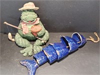 Frog And Cermic Fish Wind Chime
