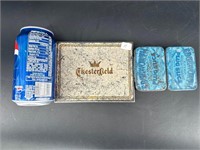 LOT OF 3 TOBACCO TINS EDGEWORTH CHESTERFIELD