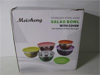 MEISHENG STAINLESS STEEL BOWL SET WITH COVER