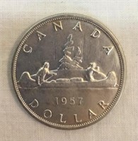 1957 Canadian Silver $1 coin.