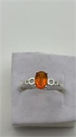 Genuine Mexican Fire Opal Sterling Ring Size 6.5