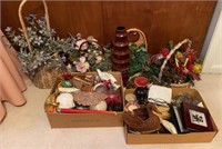 Lot of Knick Nacks  Faux Flowers & More