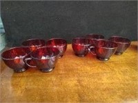 ruby red anchor hocking t cups