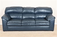 La-Z-Boy Steel Blue Leather Couch