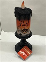 (4x Bid) Asst Spooky Village 10" Animated Candle