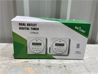 2 PAck Dual Outlet Digital Timers