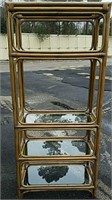 RATTAN BOOKCASE WITH GLASS SHELVING