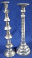 2 Tall candleholders, 17" & 18"