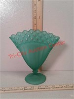 Green Glass fan vase
