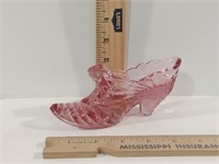 Vintgae Cranberry Fenton Glass Slipper