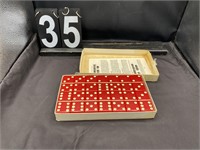 Vintage Red Double Six Dominoes