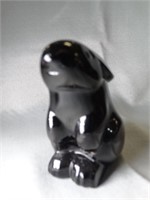 Black Baccarat Glass Bunny from France
