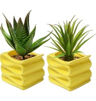 New MyGift 4-Inch Yellow Ceramic Mini Succulent