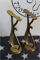 Antique Solid Brass Shoe Shine Stands (2)