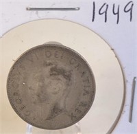 1949 Georgivs VI Canadian Silver Quarter