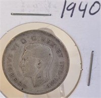 1940 Georgivs VI Canadian Silver Quarter
