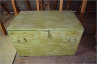 Painted trunk with Christmas decorations, 36x22x24