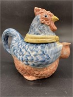 Hand Crafted Porcelain Chicken Teapot (Thailand)