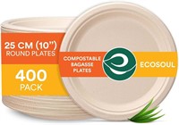100% Compostable 10 Inch Paper Plates