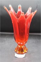 MCM Hard Glass Decorative Vase 11"T