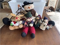 Snowman doorstop and plushies