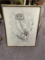 Framed Black & White Owl - 11" x 14”