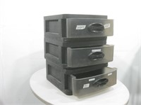 15"x 16"x 22" Black Plastic Storage Drawers