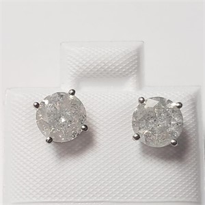 $4685 14K  Diamond (1.36Ct,I1-2,H-I) Earrings