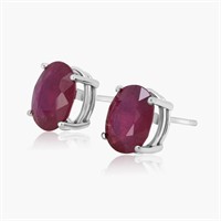 14K WHITE GOLD 5.27CT RUBY EARRINGS