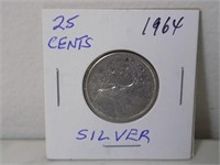 Canada 1964 25c Silver Coin