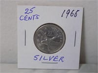 Canada 1966 25c Silver Coin