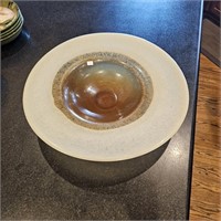 Large Hand Blown Art Glass Decorative Bowl