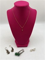 ARTISTRY NECKLACE AND THREE PAIRS OF EARRINGS