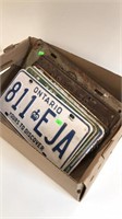 Lot of old license plates