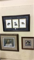Lot of 3 Professionally Framed Hawk Pictures