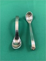Pair of Antique Sterling Silver Salt Spoons