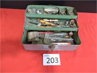 Vintage Tackle Box with Vintage Lures