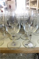 LOT OF CLEAR GLASS PEDESTAL WINE GLASSES
